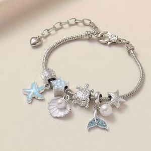 Turtle and Starfish Charm Bracelet